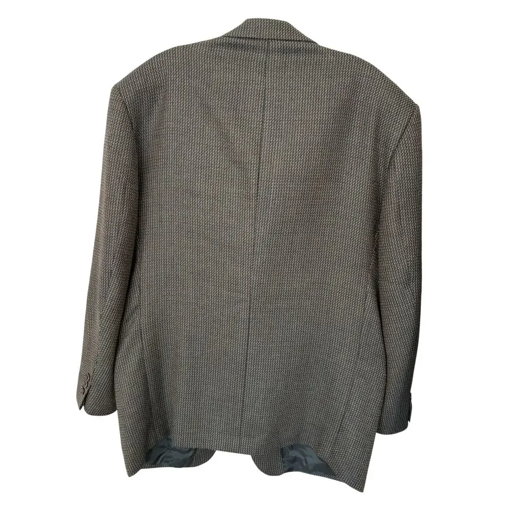 Lebole Gray, Brown, Blue Tweed Wool Blazer Jacket Sport Coat Italy Mens Size 46R